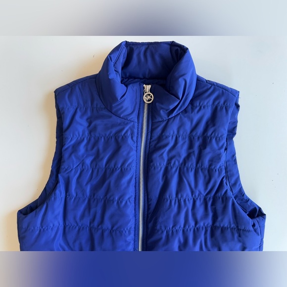 Michael Kors Blue Zip Up Quilted Puffer Vest Women’s Size M - Picture 7 of 9
